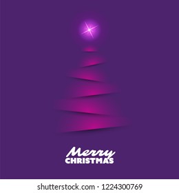 Modern Abstract Christmas Greetings Card Design With Christmas Tree Silhouette