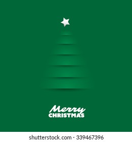 Modern Abstract Christmas Greetings Card Design With Christmas Tree Background
