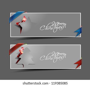 Modern abstract christmas header background, eps10 vector illustration