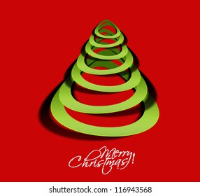 Modern abstract christmas tree background, vector illustration