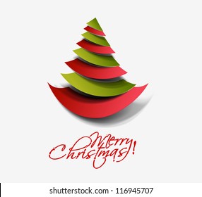 Modern abstract christmas tree background, vector illustration