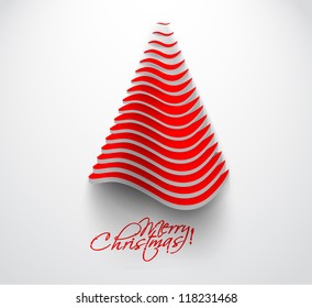 Modern abstract christmas tree background, vector illustration