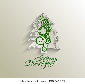 Modern abstract christmas tree background, eps10 vector illustration