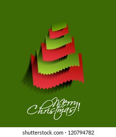 Modern abstract christmas tree background, eps10 vector illustration