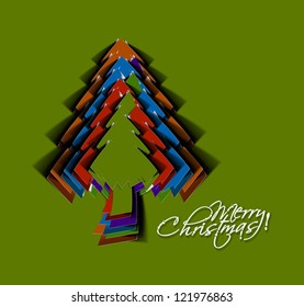 Modern abstract christmas tree background, eps10 vector illustration