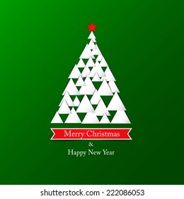 Modern abstract christmas tree background. Vector