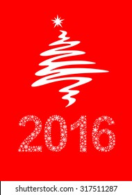 Modern abstract christmas tree background, vector illustration