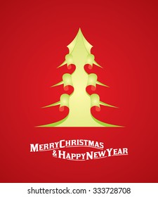 Modern abstract christmas tree background, curl paper illustration design, eps10 vector
