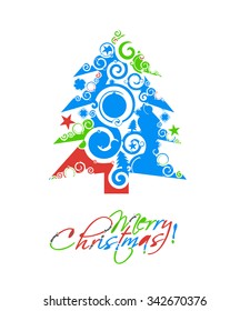 Modern abstract christmas tree background, eps10 vector illustration