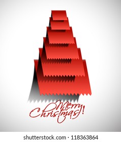 Modern abstract christmas tree label design, vector illustration