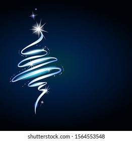 Modern abstract christmas tree, possible to create holiday cards or banner.