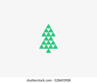 Modern abstract christmas tree vector logotype. New year unusual minimal logo icon symbol