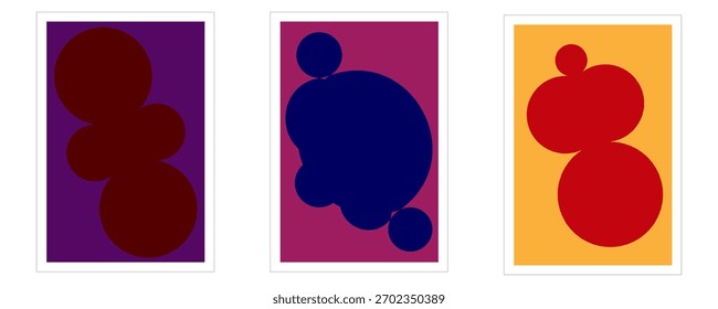 Modern Abstract Circle Art Set – Minimal Geometric Shapes in Bold Color Palette