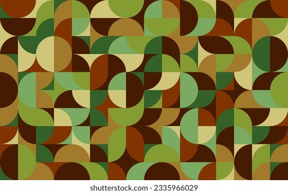 Modern abstract circle flat memphis background. Simple green geometric wallpaper.