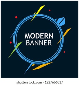 Modern abstract circle and lines composition background