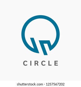 Modern abstract circle logo design. Rounded initial template. 
