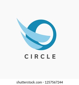 Modern abstract circle logo design. Rounded initial template. 