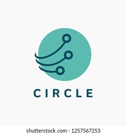 Modern abstract circle logo design. Rounded initial template. 