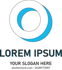 Modern Abstract Circle Logo Design in Blue and White Colors – Minimal Geometric Symbol for Technology, Corporate Branding, Startup Identity, Digital Marketing, or Business Emblem