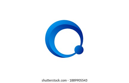 modern abstract circle logo. letter q, orbit, connecting brand