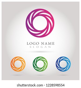 Modern & Abstract Circle Logo. Symbol & Icon Vector Template.