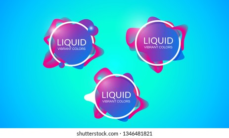 modern abstract circle shape label with liquid composition. Best as banner and graphic element for social media content