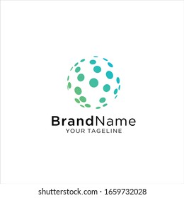 Modern Abstract Circle Technology logo template,Advanced analysis data base Logo symbol. Development of artificial intelligence sign. Abstract innovative high tech logo template. Colorful round