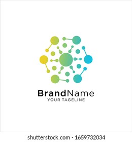 Modern Abstract Circle Technology logo template,Advanced analysis data base Logo symbol. Development of artificial intelligence sign. Abstract innovative high tech logo template. Colorful round