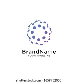 Modern Abstract Circle Technology logo template,Advanced analysis data base Logo symbol. Development of artificial intelligence sign. Abstract innovative high tech logo template. Colorful round