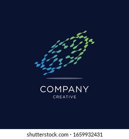 Modern Abstract Circle Technology logo template,Advanced analysis data base Logo symbol. Development of artificial intelligence sign. Abstract innovative high tech logo template. Colorful round