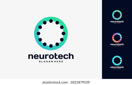 Modern Abstract Circle Technology logo template, Wire Tech logo designs vector, Logo symbol icon