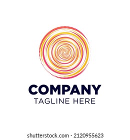 Modern Abstract Circle Technology logo template,Advanced analysis data base Logo symbol. Development of artificial intelligence sign. Abstract innovative high tech logo template. Colorful round