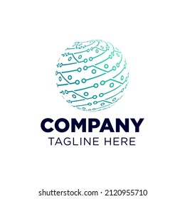 Modern Abstract Circle Technology logo template,Advanced analysis data base Logo symbol. Development of artificial intelligence sign. Abstract innovative high tech logo template. Colorful round