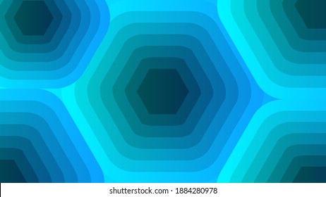 Moderne abstrakte Kreise Linien und polygonale Formen Muster mit einem runden Rahmen bunt blauen Neongradienten Licht isoliert Hintergrund.