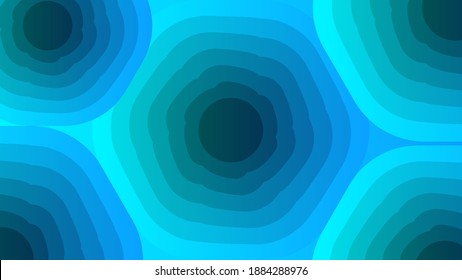 Modern abstract circles lines and polygonal shapes pattern with round frame colorful blue neon gradient light isolated background