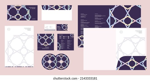Modern Abstract Circles Pattern Corporate Business Identity Stationer