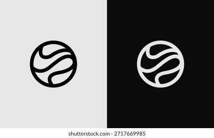 Logos circulares Abstractas modernos con líneas onduladas que fluyen