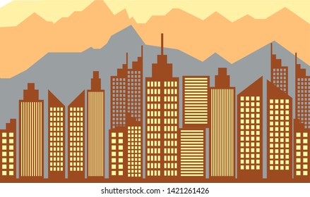 
modern abstract city silhouette illustration