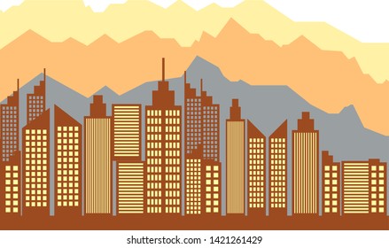 
modern abstract city silhouette illustration