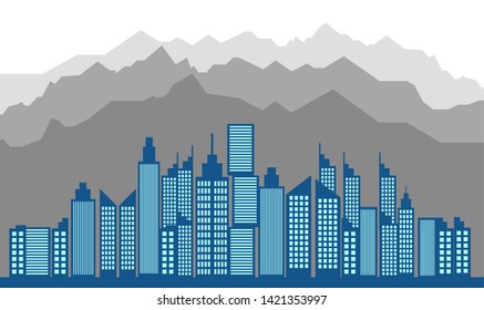 
modern abstract city silhouette illustration
