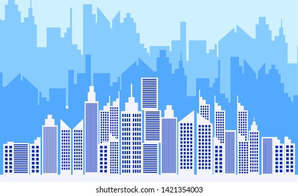 
modern abstract city silhouette illustration