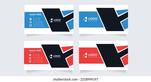 modern abstract clean and simple business card template, Horizontal name card, Stylish stationery design and visiting card, Creative and professional business card 