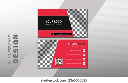 modern abstract clean and simple business card template, Horizontal name card, Stylish stationery design and visiting card, Creative and professional business card design.