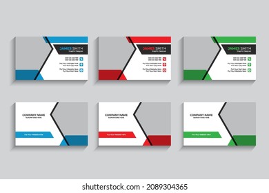 Modern abstract clean and simple set of  business card template, Horizontal name card, Stylish stationery design and visiting card, Creative and professional business card design template