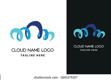 Modernes Logo-Design für abstrakte Cloud-Symbole. Vorlage für das Technologiespeicherkonzept