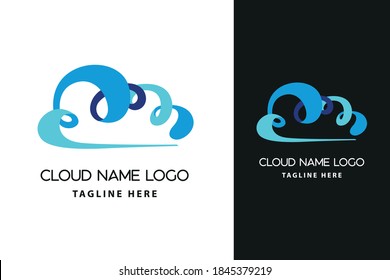 Modern abstract cloud icon logo design. Technology storage concept template