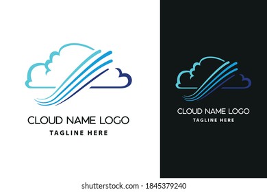 Modern abstract cloud icon logo design. Technology storage concept template