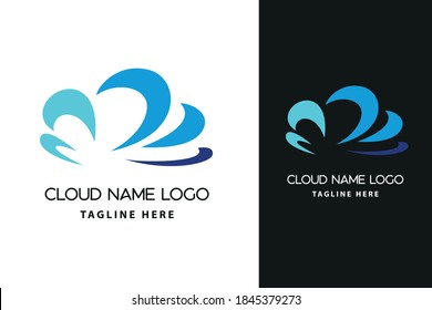 Modern abstract cloud icon logo design. Technology storage concept template