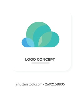 modern abstract cloud shape with smooth gradients and soft shadows