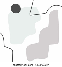 Moderne abstrakte Collage mit unterschiedlichen Formen. Von Hand gezeichnet. Minimalistische Vektorgrafik.